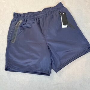 LEG3ND-Men’s Navy Blue Athletic Training Shorts 7”- Moisture Wicking- Large- NWT